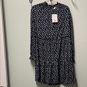 LulaRoe Annabelle Navy and White Patterned Dress